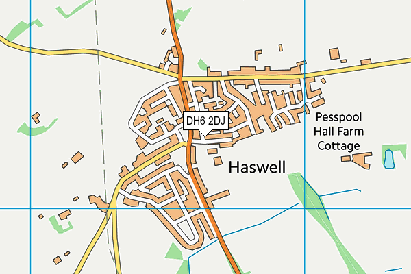 DH6 2DJ map - OS VectorMap District (Ordnance Survey)