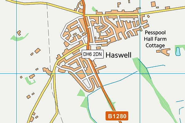 DH6 2DN map - OS VectorMap District (Ordnance Survey)