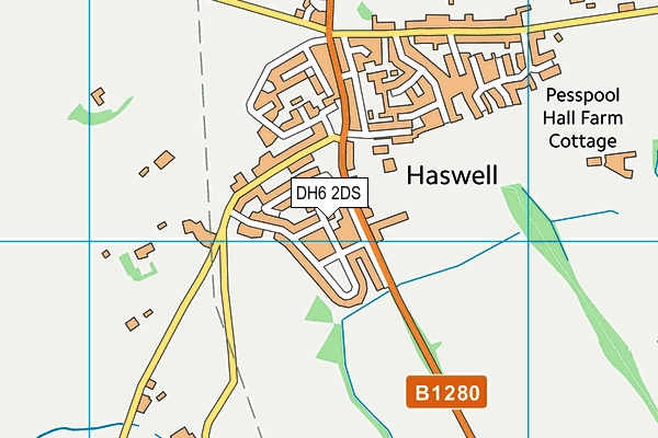 DH6 2DS map - OS VectorMap District (Ordnance Survey)