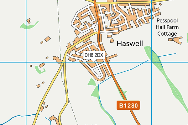 DH6 2DX map - OS VectorMap District (Ordnance Survey)