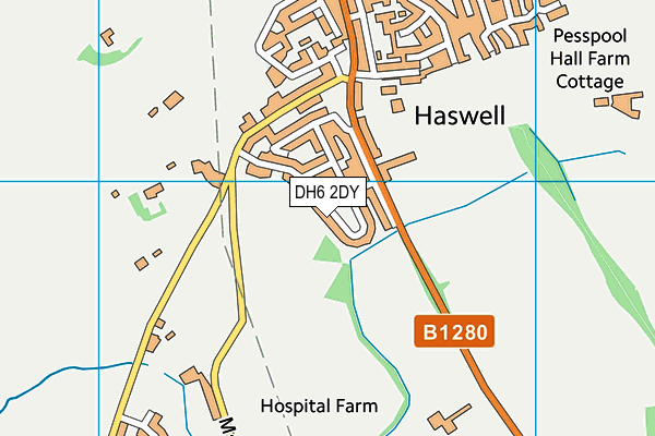 Hazelwell Centre map (DH6 2DY) - OS VectorMap District (Ordnance Survey)