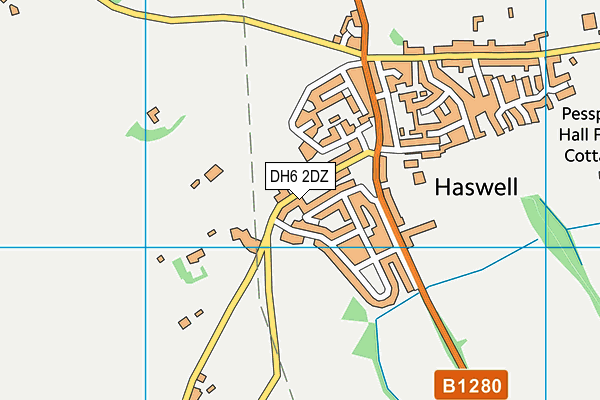 DH6 2DZ map - OS VectorMap District (Ordnance Survey)