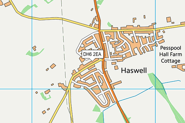 DH6 2EA map - OS VectorMap District (Ordnance Survey)