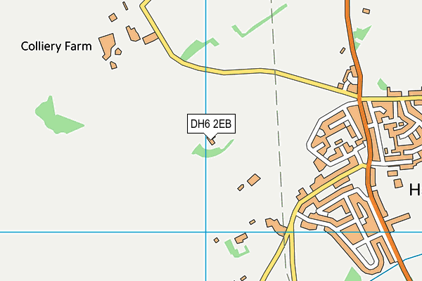 DH6 2EB map - OS VectorMap District (Ordnance Survey)