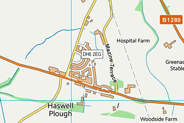 DH6 2EG map - OS VectorMap District (Ordnance Survey)