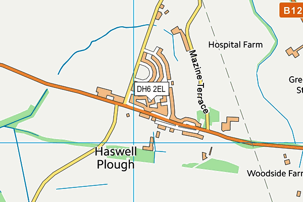 DH6 2EL map - OS VectorMap District (Ordnance Survey)