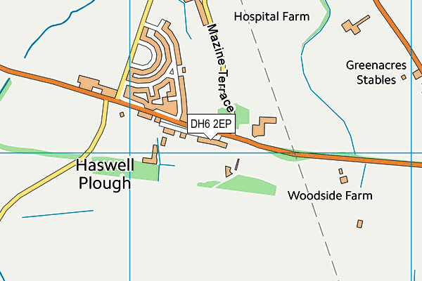 DH6 2EP map - OS VectorMap District (Ordnance Survey)