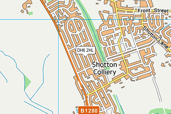 DH6 2HL map - OS VectorMap District (Ordnance Survey)