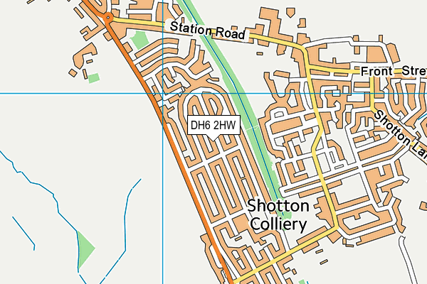 DH6 2HW map - OS VectorMap District (Ordnance Survey)