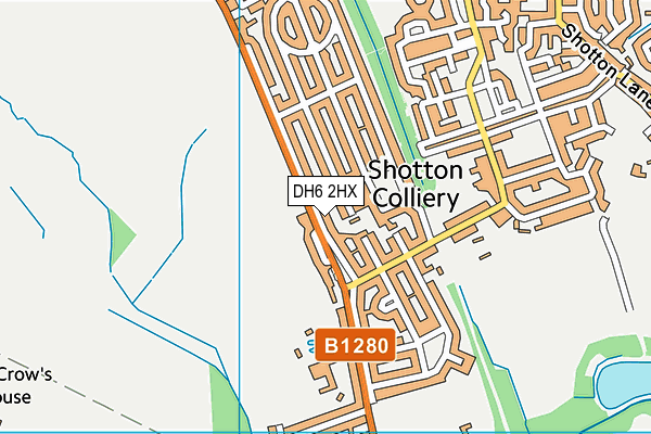 DH6 2HX map - OS VectorMap District (Ordnance Survey)