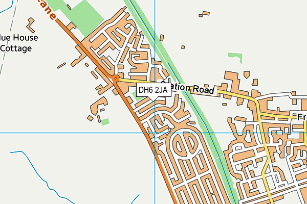 DH6 2JA map - OS VectorMap District (Ordnance Survey)