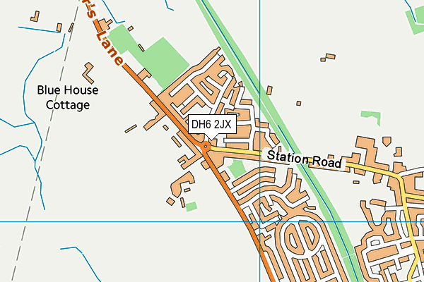 DH6 2JX map - OS VectorMap District (Ordnance Survey)