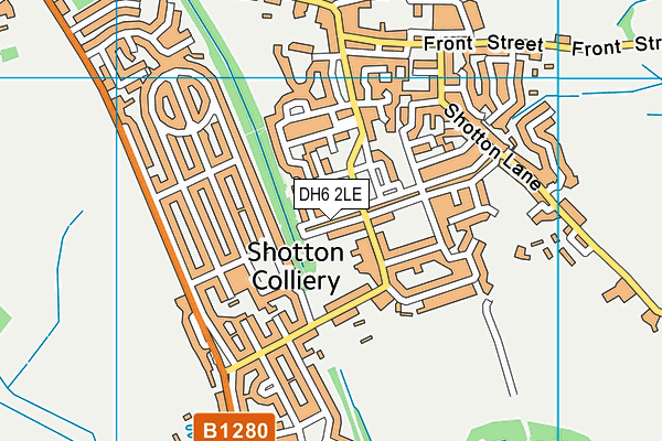 DH6 2LE map - OS VectorMap District (Ordnance Survey)