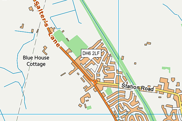DH6 2LF map - OS VectorMap District (Ordnance Survey)
