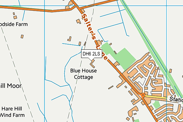 DH6 2LS map - OS VectorMap District (Ordnance Survey)