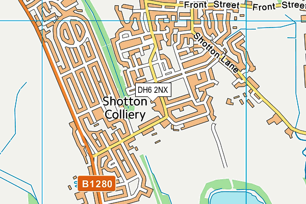DH6 2NX map - OS VectorMap District (Ordnance Survey)