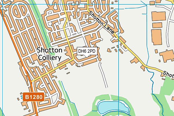 DH6 2PD map - OS VectorMap District (Ordnance Survey)