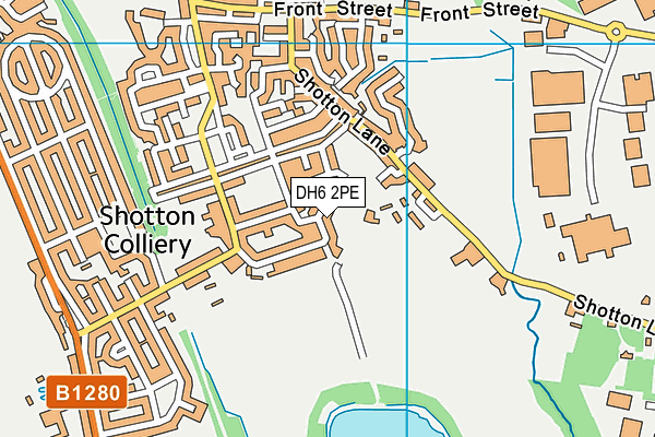 DH6 2PE map - OS VectorMap District (Ordnance Survey)