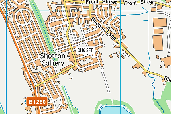 DH6 2PF map - OS VectorMap District (Ordnance Survey)