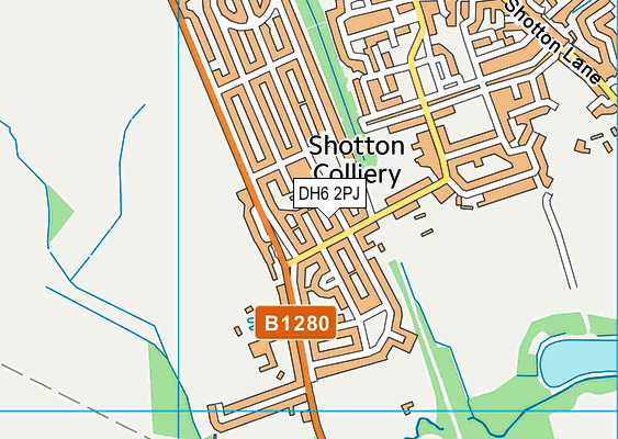 DH6 2PJ map - OS VectorMap District (Ordnance Survey)