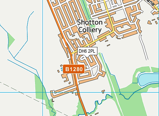 DH6 2PL map - OS VectorMap District (Ordnance Survey)