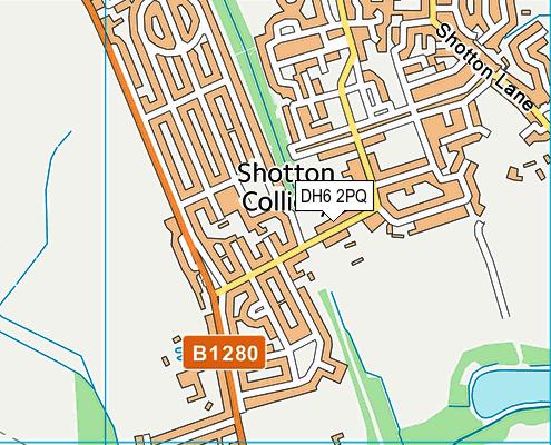 DH6 2PQ map - OS VectorMap District (Ordnance Survey)