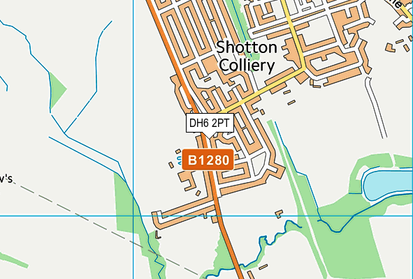 DH6 2PT map - OS VectorMap District (Ordnance Survey)