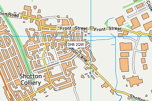 DH6 2QW map - OS VectorMap District (Ordnance Survey)