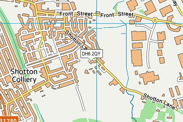 DH6 2QY map - OS VectorMap District (Ordnance Survey)