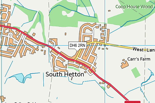 DH6 2RN map - OS VectorMap District (Ordnance Survey)