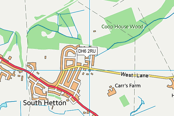 DH6 2RU map - OS VectorMap District (Ordnance Survey)