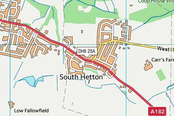 DH6 2SA map - OS VectorMap District (Ordnance Survey)