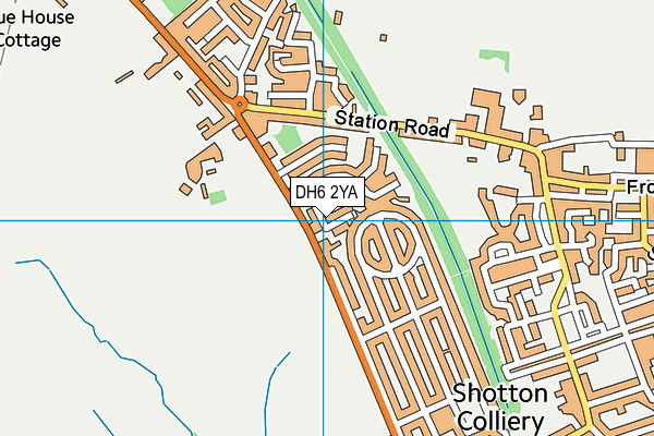 DH6 2YA map - OS VectorMap District (Ordnance Survey)
