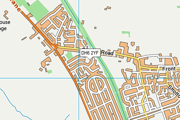 DH6 2YF map - OS VectorMap District (Ordnance Survey)