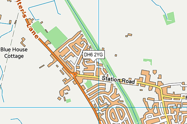 DH6 2YG map - OS VectorMap District (Ordnance Survey)