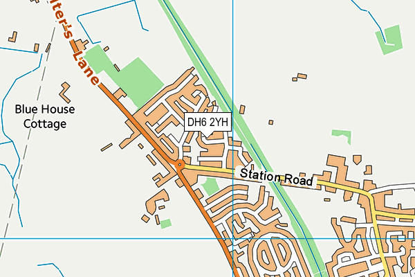 DH6 2YH map - OS VectorMap District (Ordnance Survey)