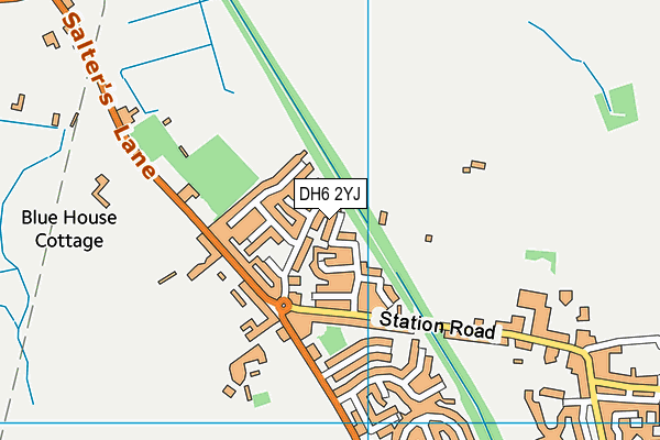 DH6 2YJ map - OS VectorMap District (Ordnance Survey)
