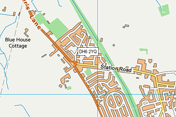 DH6 2YQ map - OS VectorMap District (Ordnance Survey)