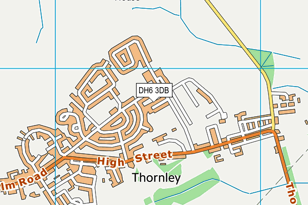 DH6 3DB map - OS VectorMap District (Ordnance Survey)