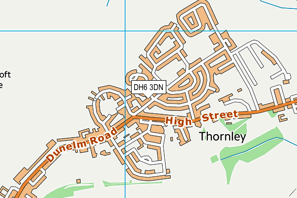 DH6 3DN map - OS VectorMap District (Ordnance Survey)