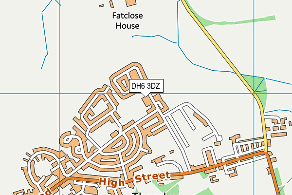 DH6 3DZ map - OS VectorMap District (Ordnance Survey)