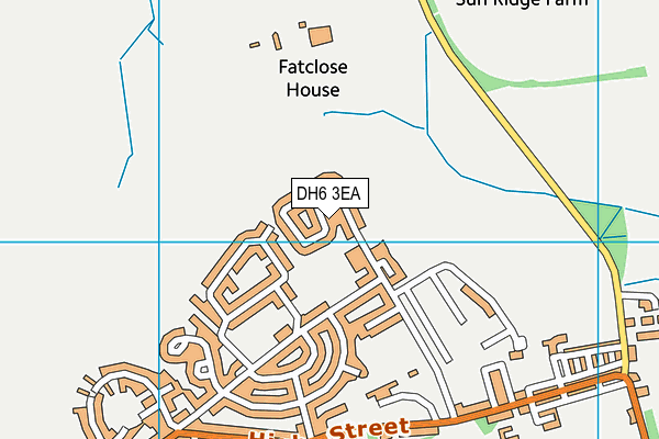 DH6 3EA map - OS VectorMap District (Ordnance Survey)