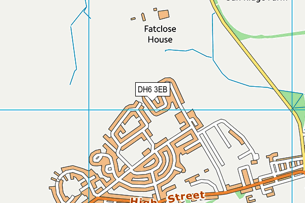 DH6 3EB map - OS VectorMap District (Ordnance Survey)