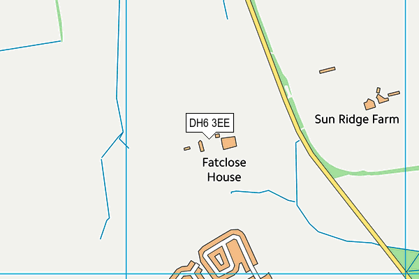 DH6 3EE map - OS VectorMap District (Ordnance Survey)
