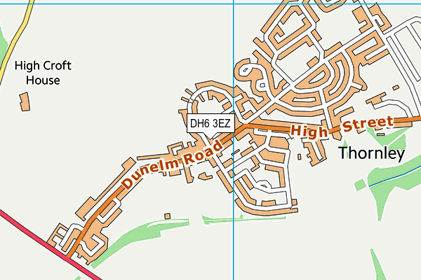 DH6 3EZ map - OS VectorMap District (Ordnance Survey)