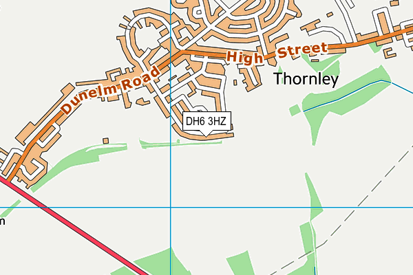 DH6 3HZ map - OS VectorMap District (Ordnance Survey)