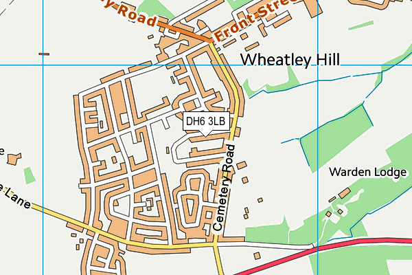 DH6 3LB map - OS VectorMap District (Ordnance Survey)