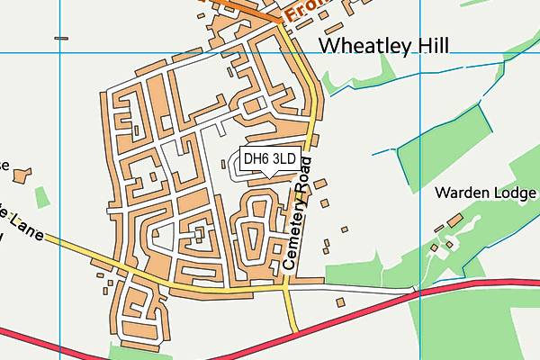 DH6 3LD map - OS VectorMap District (Ordnance Survey)