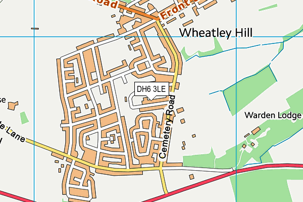 DH6 3LE map - OS VectorMap District (Ordnance Survey)