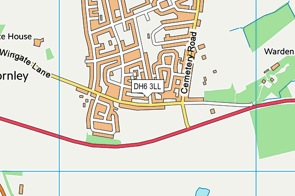 DH6 3LL map - OS VectorMap District (Ordnance Survey)
